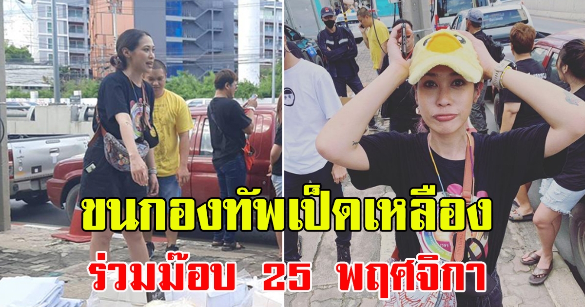 ทราย เจริญปุระ เข้าร่วมชุมนุม ม็อบ 25 พฤศจิกา ขนเป็ดเหลืองเสริมกองทัพ